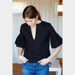 Emerson Fry Mod Ruffle Top in Black